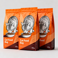 Nouveaux sacs d'emballage personnalisés à fermeture éclair refermable pour aliments pour animaux de compagnie, sacs en plastique à fond plat