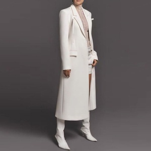 Gabardina Elegante y Ecológica para Mujer, Corte Entallado, Solapas con Muescas, Larga, Informal, Cierre de un Solo Botón, Tejido de Algodón - Product Image 2