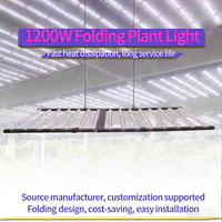 Lampe de culture LED à spectre complet en aluminium 2026, 12 barres, 1200W, indice de protection IP54, garantie 3 ans, pour la croissance des plantes d'intérieur hydroponiques
