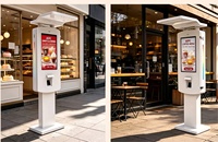Kios Pemesanan Interaktif Tahan Cuaca IP66 32 inci, Layar Digital Signage, Terminal Layar Sentuh, Layanan Makanan Restoran