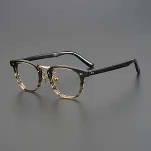 Nouveau luxe Top qualité 100% fait à la main plaque pur acétate Acet titane optique lunettes cadres lunettes myopie cadres