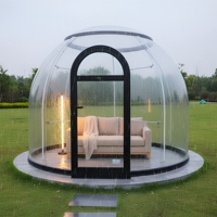 Petite maison transparente portable d'extérieur avec salle de bain, idéale pour les mariages en hôtel, sans besoin d'une version gonflable