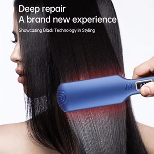 Lisseur <span class=keywords><strong>de</strong></span> <span class=keywords><strong>cheveux</strong></span> professionnel électrique 2-en-1 à plaques larges, affichage LCD PTC, chauffage rapide portable, utilisation domestique et hôtelière, infrarouge - Product Image 5