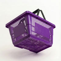 Panier de courses en plastique PHD - Bac à provisions en PP durable avec 2 poignées, design ergonomique pour supermarchés, commerces de détail et magasins de proximité