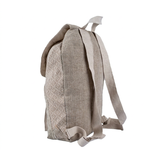 Sac à dos unisexe en coton, chanvre et jute, personnalisable, style bohème géométrique, design moto, durable, avec cordon, 36-55L, maille en résine écologique - Product Image 1