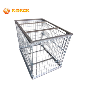 Cage en fil métallique pliable et empilable sur mesure pour entrepôt, avec palettes en bois - Product Image 4