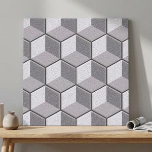 Modern 3D Marble Look 30x30cm Digital Ceramic Glazed Floor Tiles Gray Bedroom Interior Design - Product Image 6