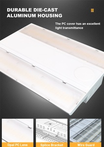 <span class=keywords><strong>Luminaire</strong></span> linéaire LED suspendu industriel super lumineux, connectable, conforme UL, 250 W, 65 000 lm, 120-277 V, pour atelier, garage, entrepôt - Product Image 5