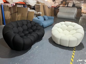 Divano Sezionale di Lusso Personalizzato Blu Navy in Schiuma Sagomata a Rete, Set Divano a Due Posti per Soggiorno Moderno - Product Image 6