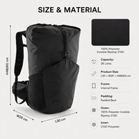 Sac à dos de camping imperméable à châssis interne 36L, capacité personnalisable, sac de randonnée durable avec dos rembourré