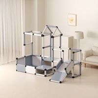 Structure d'escalade polyvalente pour enfants avec toboggan, château de jeu à assembler, grand format, pour l'entraînement sensoriel des bébés à domicile