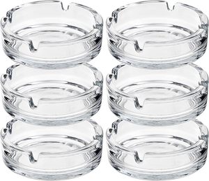 Cendrier en verre transparent <span class=keywords><strong>de</strong></span> qualité supérieure, ultra-résistant à la chaleur, avec support pour cigarettes, idéal pour la maison et le bar - Product Image 1