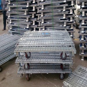 Mracking depolama kafes kemer tekerlek 50*50 Mesh kelebek kafes katlanır ciro sepeti hurda sıralama sepeti istifleme demir kafes - Product Image 3