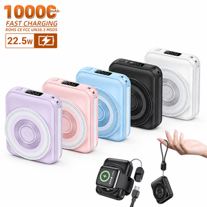 Banco de energía inalámbrico magnético mini HYTO de 10000 mAh, 22.5 W PD, carga rápida, cable con cordón para <span class=keywords><strong>iWatch</strong></span>, AirPods, banco de energía portátil. - Product Image 1