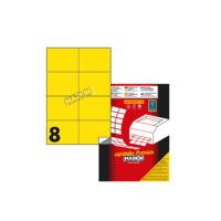 Etiquetas Autoadhesivas de Papel Amarillo de 24 Pulgadas, Rectangulares, 70x36mm, 100 Hojas A4 para Ropa, Marca MARKIN, Calidad Italiana Garantizada, Más Vendidas