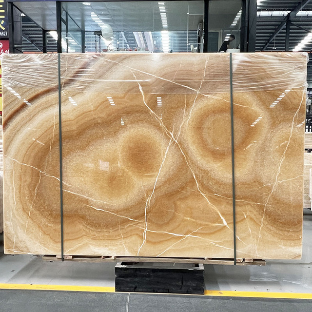 BYOY006 Large Translucent Backlit Yellow Honey Onyx Slab for Wall Decoration Panels