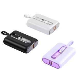 Mini batterie portable 10000 mAh 22,5 W, charge rapide bidirectionnelle avec 2 câbles intégrés pour iPhone et smartphones, meilleur <span class=keywords><strong>prix</strong></span> - Product Image 2