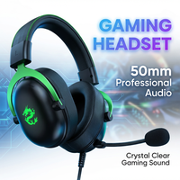 Headset Gaming Jetion USB+3.5MM dengan Mikrofon Speaker dan Mic Desain Over-Ear Pencahayaan Satu Warna Model PJT-DEP2498