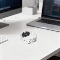 Forwelleny Bracelet de protection tout-en-un tendance en TPU transparent Glacier pour Google Fitbit Air