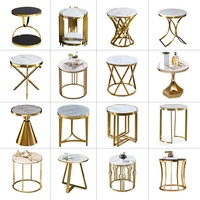 Petit meuble d'angle moderne en acier inoxydable, livraison gratuite, table basse de luxe, en marbre, pour salon