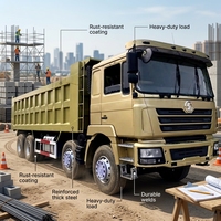 Camion benne minier HOWO 371 8x4 10 pneus Diesel Euro 6 Neuf Gauche pour charbon et gravier, modèle populaire africain et chinois