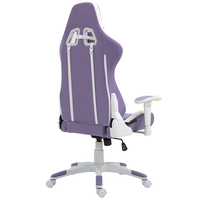 Chaise de jeu E-sports de qualité supérieure avec rembourrage confortable, chaise de bureau inclinable réglable 2D, chaise de jeu violette et blanche