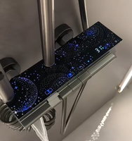 Ensemble de douche de salle de bain à une poignée avec affichage numérique intelligent LED Robinets thermostatiques en aluminium au fini chromé avec jet de pluie doux