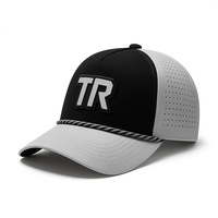 Casquette de baseball à visière avec cordon de serrage, patch en caoutchouc personnalisé, séchage rapide, respirante, imperméable, en polyester, maille perforée pour l'extérieur, unisexe