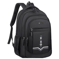 Sac à dos pour ordinateur portable en tissu Oxford imperméable avec fermeture éclair, doublure antichoc en nylon, durable et léger