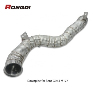 Collecteur d'échappement haute performance en acier inoxydable 304 avec bouclier thermique pour Mercedes-Benz GLC63 M177 4.0L V8 2018+ - Product Image 5