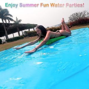 Giant Blue Water Slide with 2 <b>Inflatable</b> Boogie Boards for Kids and Adults Backyard Summer Fun - Product Image 5