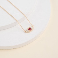 Milskye bijoux pour femmes haute qualité 925 argent Sterling 18k plaqué or charme rubis naturel mauvais œil collier
