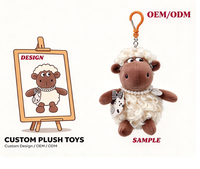 Porte-clés en peluche mouton, pendentif animal en peluche doux pour décoration de sac, cadeau de fête, porte-clés en peluche mouton personnalisé