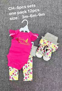 Conjunto de Roupas para Bebês Meninas J25XL com 4 Peças, Body Estampado, Leggings, Faixa de Cabelo com Laço e Sapatos, Conjunto Boutique Infantil - Product Image 5