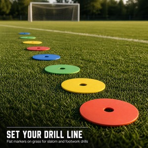 Dischi Segnaposto Rotondi Piatti in TPE per Allenamento Calcio con Foro Centrale, Logo Personalizzato, 6 Colori, Vendita all'Ingrosso - Product Image 4