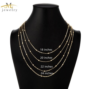 Collares de cuentas de oro de 14 quilates JML, delicados, largos, para llevar en capas, joyería de moda - Product Image 1