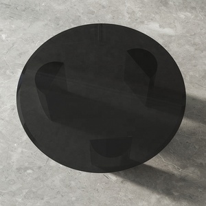 Bộ Đồ Nội Thất Hiện Đại Sang Trọng Chân Bằng Thép Không Gỉ Màu Đen Sáng Bóng Bằng Kính Cường Lực Nổi Trên Bàn Cà Phê Nhà Sản Xuất - Product Image 4