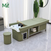 Fauteuil de lavage électrique pour salon de coiffure avec dossier relevable, massage et pédicure intégré