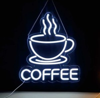 Enseigne LED néon personnalisable pour café, bar, décoration de pièce, lettres lumineuses d'ambiance, panneau de fond, enseignes lumineuses LED