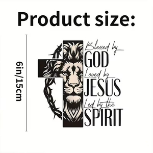 Calcomanía para Auto con Cruz de Jesús y León, Impermeable, Bendecido, Adhesivo de Fe, Corona de Espinas, Inspirador, para BMW, Toyota, Honda - Product Image 4