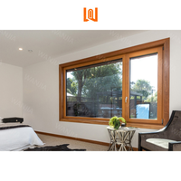 Reemplazo de ventana de vidrio a prueba de balas, ventanas de madera de aluminio, vidrio interior de doble vidrio, ventana abatible francesa