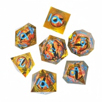 Dés transparents en résine Longyan pour D&D, Dungeons & Dragons, COC, jeux de rôle TRPG, Cthulhu, dés à multiples faces D4-D20, ensemble de 7 pièces