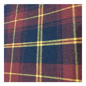 Check Strip Woven Soft Flannel Yarn Dyed Plaid Design 100% Cotton School Uniform Fabric for Shirt