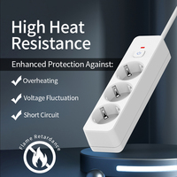 Rallonge électrique avec protection contre les surtensions, multiprise, rallonge électrique EU, multiprise avec protection contre les surtensions