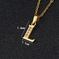 Collier tendance en acier inoxydable 316L plaqué or 18 carats PVD, avec zircon et 26 lettres initiales de A à Z, pour femme