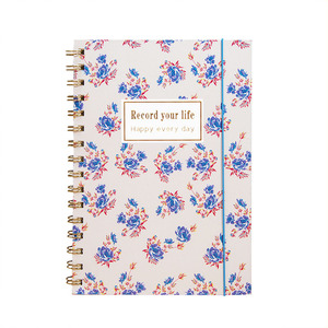 Fresh bronzing coil book notepad retro plant flower con hand ledger student supplies notebook A5 B5 - Product Image 5