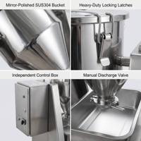 Mezcladora Industrial de Polvos Químicos y Especias con Tambor SUS304 de 5L a 40L, 0-33 RPM, para Mezcla en Seco de Grado Alimenticio