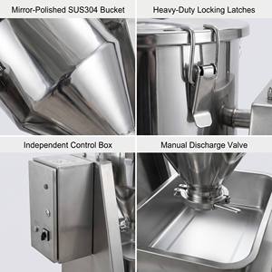 Miscelatore Industriale per Polveri Chimiche e Spezie con Tamburo in SUS304 da 5L a 40L, 0-33 RPM per Miscelazione a Secco di Grado Alimentare - Product Image 2
