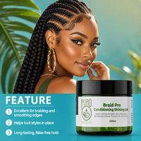 Gel Kepang Rambut Hitam 120ml Grosir, Daya Rekat Kuat, Gel Penata Rambut untuk Kepang, Locs, dan Twist