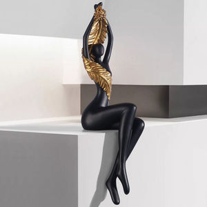 Figura Decorativa de Resina Minimalista Moderna, Personaje en Pose de Piernas Cruzadas, Separador de Ambientes, Mueble para Sala de Estar o TV - Product Image 3